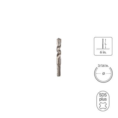 SABERCUT Assorted 6 in. SDS PLUS 3-Cutter Carbide Tip Concrete & Rebar Drill Bit (5-Piece)