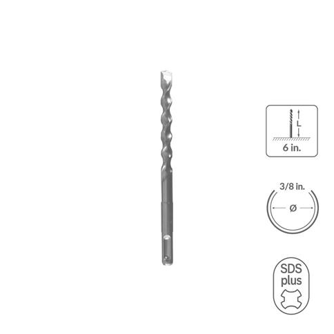 SABERCUT 3/8 in. x 6 in. SDS PLUS 2-Cutter Carbide Tip Concrete Drill Bit