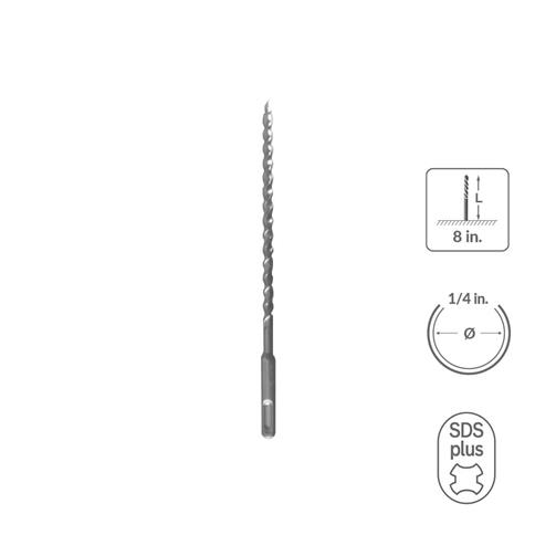 SABERCUT 1/4 in. x 8 in. SDS PLUS 2-Cutter Carbide Tip Concrete Drill Bit