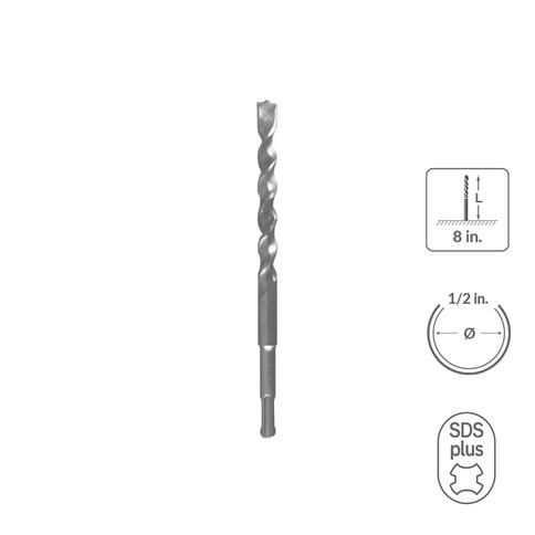 SABERCUT 1/2 in. x 8 in. SDS PLUS 2-Cutter Carbide Tip Concrete Drill Bit