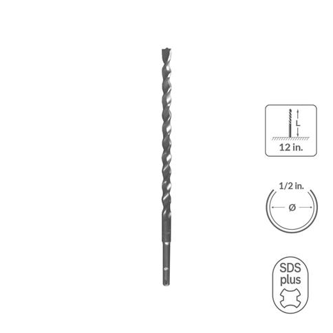 SABERCUT 1/2 in. x 12 in. SDS PLUS 2-Cutter Carbide Tip Concrete Drill Bit