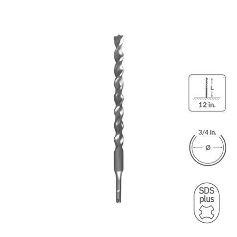SABERCUT 3/4 in. x 12 in. SDS PLUS 2-Cutter Carbide Tip Concrete Drill Bit