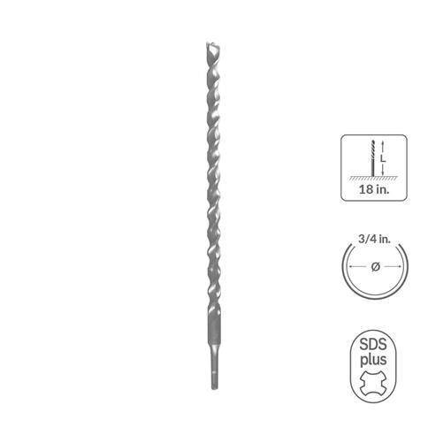 SABERCUT 3/4 in. x 18 in.SDS PLUS 2-Cutter Carbide Tip Concrete Drill Bit