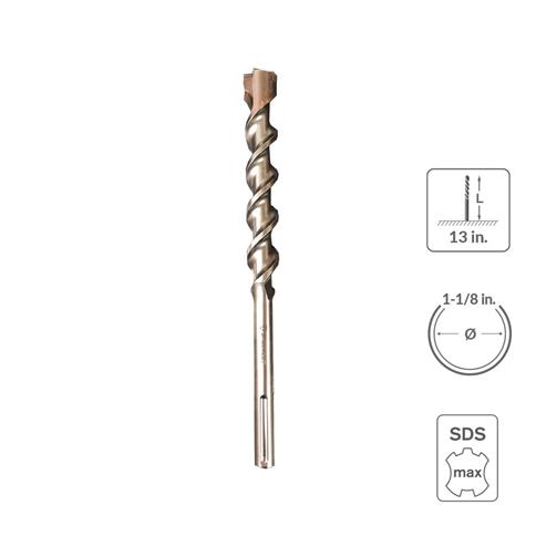 SABERCUT 1-1/8 in. x 13 in. SDS MAX 6-Cutter Carbide Tip Concrete & Rebar Hammer Drill Bit