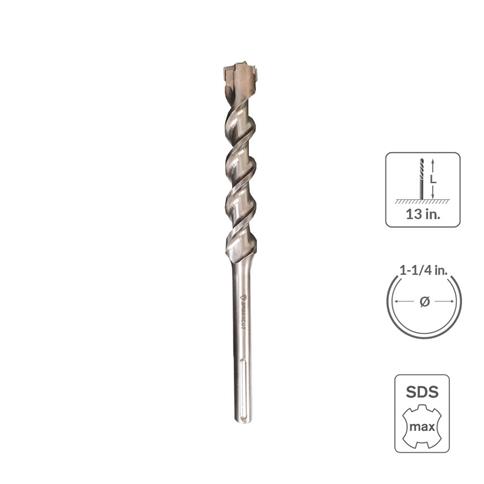 SABERCUT 1-1/4 in. x 13 in. SDS MAX 6-Cutter Carbide Tip Concrete & Rebar Hammer Drill Bit