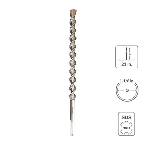 SABERCUT  1-1/8 in. x 21 in. SDS MAX 6-Cutter Carbide Tip Concrete & Rebar Hammer Drill Bit