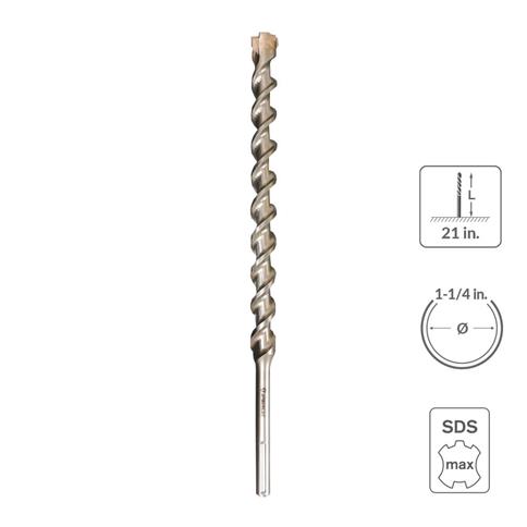 SABERCUT  1-1/4 in. x 21 in. SDS MAX 6-Cutter Carbide Tip Concrete & Rebar Hammer Drill Bit