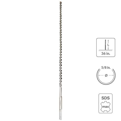 SABERCUT 5/8 in. x 36 in. SDS MAX 6-Cutter Carbide Tip Concrete & Rebar Hammer Drill Bit