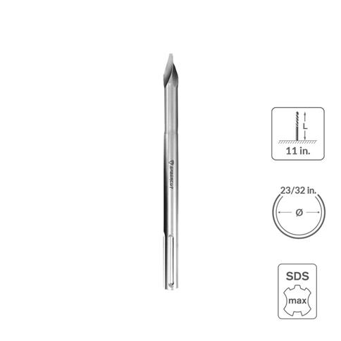 SABERCUT 23/32 in. x 11 in. SDS MAX Helix Pointed Chisel Bit