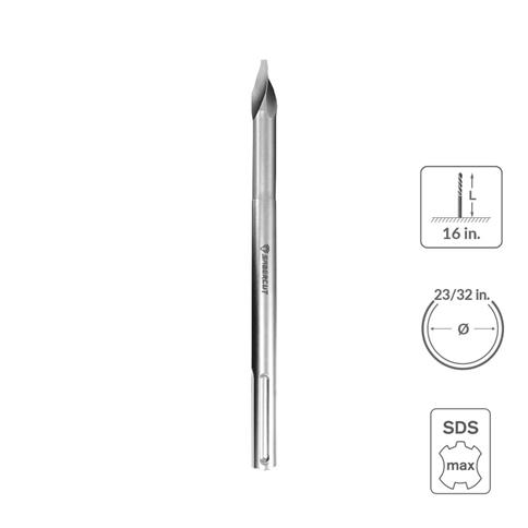 SABERCUT 23/32 in. x 16 in. SDS MAX Helix Pointed Chisel Bit