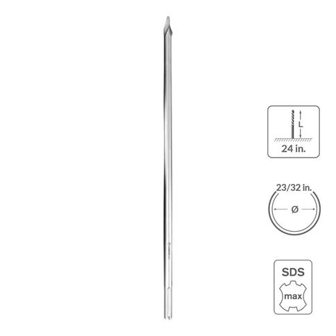SABERCUT 23/32 in. x 24 in. SDS MAX Helix Pointed Chisel Bit