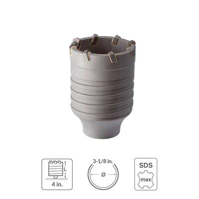 SABERCUT 3-1/8 in. x 4 in. SDS MAX Carbide Core Bit Cup (Part 1 of 3)