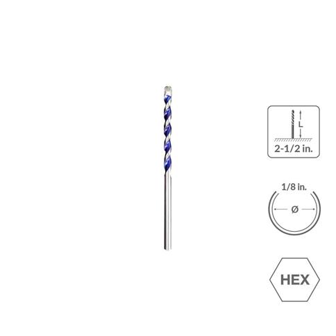 SABERCUT 1/8 in. x 2-1/2 in. 4-Cutter MultiMaterial Drill Bit