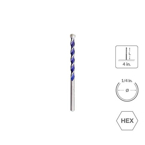 SABERCUT 1/4 in. x 4 in. 4-Cutter MultiMaterial Drill Bit