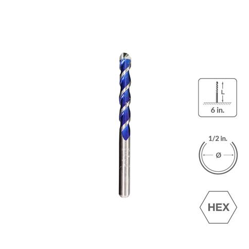 SABERCUT 1/2 in. x 6 in. 4-Cutter MultiMaterial Drill Bit