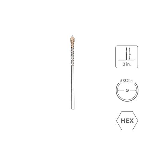 SABERCUT 5/32 in. x 3 in. 4-Cutter Glass and Tile Drill Bit