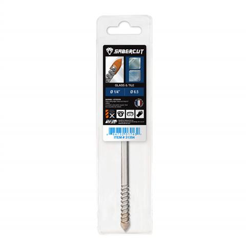 SABERCUT 1/4 in. x 4 in. 4-Cutter Glass and Tile Drill Bit