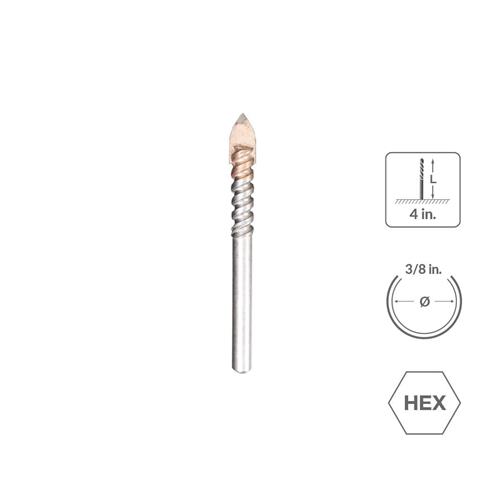 SABERCUT 3/8 in. x 4 in. 4-Cutter Glass and Tile Drill Bit