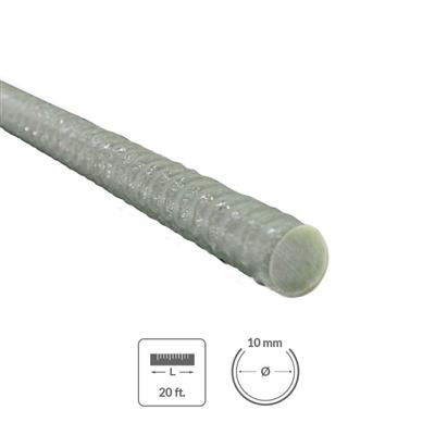 MST-BAR 10 mm x 20 ft. Fibreglass Rebar