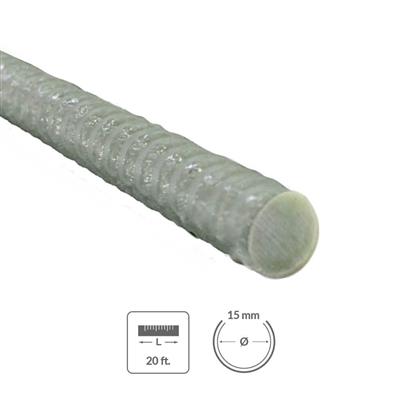 MST-BAR 15 mm x 20 ft. Fibreglass Rebar