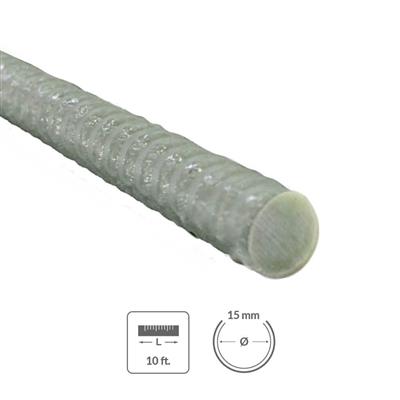 MST-BAR 15 mm x 10 ft. Fibreglass Rebar