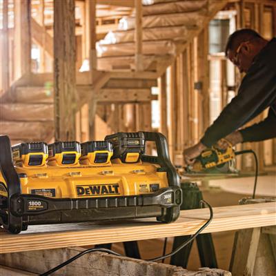 DEWALT DCB1800B 1,800-Watt Portable Power Station and 20-Volt MAX Lithium-Ion 4-Port Simultaneous Battery Charger (Tool Only)