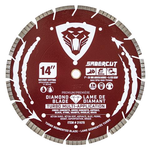 SABERCUT 14 in. Multi-Application Premium Turbo Segmented Diamond Blade