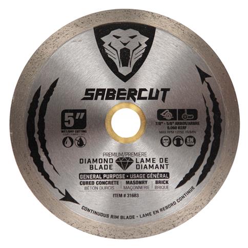 SABERCUT 5 in.  General Purpose Cured Concrete, Brick & Masonry Continuous Diamond Blade