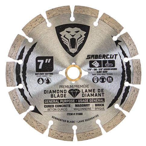 SABERCUT 7 in. General Purpose Cured Concrete, Brick & Masonry Segmented Diamond Blade