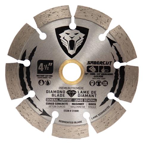 SABERCUT 4-1/2 in. General Purpose Cured Concrete, Brick & Masonry Segmented Diamond Blade