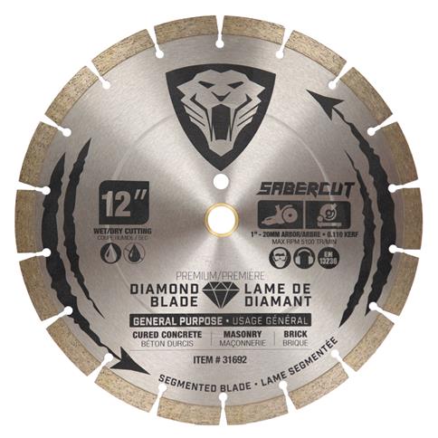 SABERCUT 12 in. General Purpose Cured Concrete, Brick & Masonry Segmented Diamond Blade