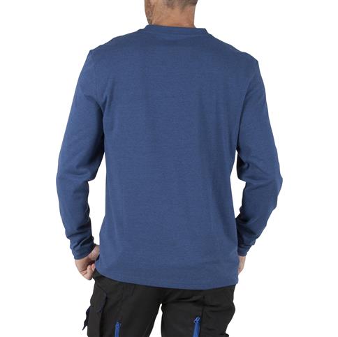 DURADRIVE LINK L/S HENLEY SHIRT WITH CHEST POCKET - BLUE OR HEATHER GREY