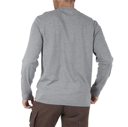 DURADRIVE LINK L/S HENLEY SHIRT WITH CHEST POCKET - BLUE OR HEATHER GREY