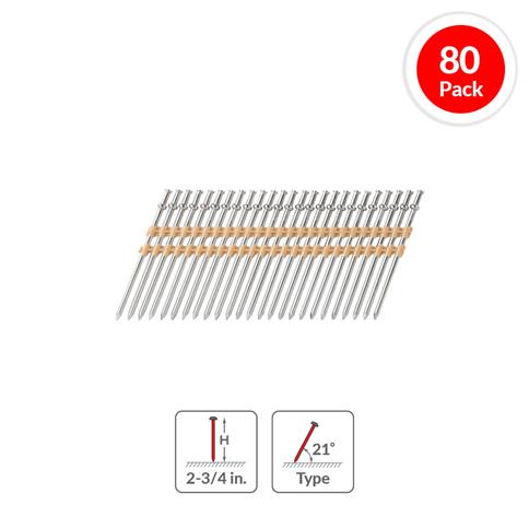 Metabo HPT 50234-8D 2-3/4 in. 21-Degree Plastic Strip Duplex/Double Head Nails (2,000-Box)