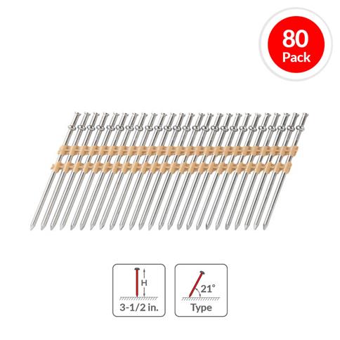 Metabo HPT 50312-16D 3-1/2 in. 21-Degree Plastic Strip Duplex/Double Head Nails (2,000-Box)