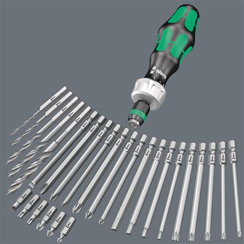 Wera 05051040001 Kraftform Kompakt 60 RA Metric 1/4 in. Ratcheting Screwdriver Set with Bits (17-Piece)