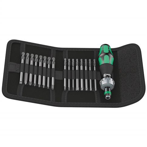 Wera 05051041001 Kraftform Kompakt 60 RA Imperial 1/4 in. Ratcheting Screwdriver Set with Bits (17-Piece)