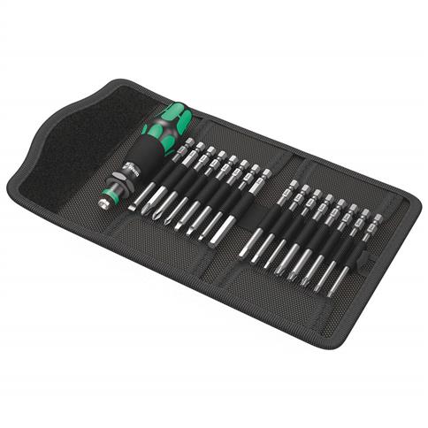 Wera 05051042001 Kraftform Kompakt 60 Imperial 1/4 in. Bitholding Quick-Release Chuck Screwdriver and Bit Set (17-Piece)