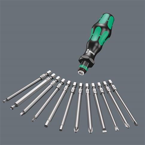 Wera 05051042001 Kraftform Kompakt 60 Imperial 1/4 in. Bitholding Quick-Release Chuck Screwdriver and Bit Set (17-Piece)