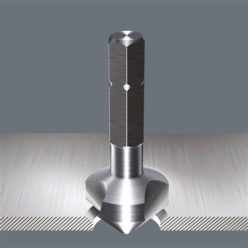 Wera 05104650001 846/8 1/4 in. Bitholding Quick-Release Chuck Screwdriver and 3-Flute Countersink Bits Set (8-Piece)