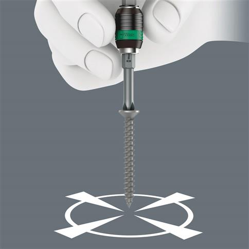 Wera 05104650001 846/8 1/4 in. Bitholding Quick-Release Chuck Screwdriver and 3-Flute Countersink Bits Set (8-Piece)