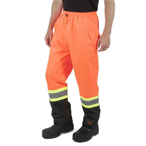 DURADRIVE MEN'S HI-VIS REFLECTIVE TAPE RIPSTOP RAIN PANTS - ORANGE