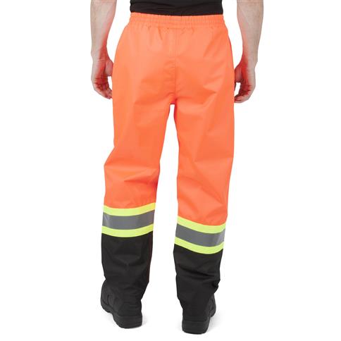 DURADRIVE MEN'S HI-VIS REFLECTIVE TAPE RIPSTOP RAIN PANTS - ORANGE