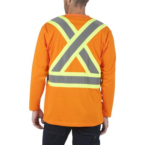 DURADRIVE 100% COTTON HI-VIS L/S T-SHIRT - ORANGE