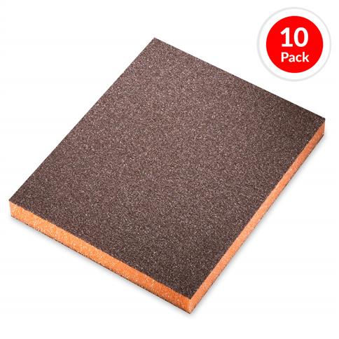 SIA 0070.1244.01 Series 7983 3-3/4 in. x 4-3/4 in. x 1/2 in. Aluminum Oxide Grit Medium Orange Sanding Sponge (10-Pack)