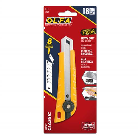 OLFA 5003 L-1 18mm Heavy-Duty Ratchet-Lock Utility Knife