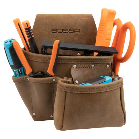 BOSSA 9-Pocket Leather Framers Tool Pouch