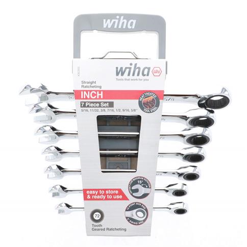 Wiha 30393 SAE Ratcheting Combination Wrench Set (7-Piece)