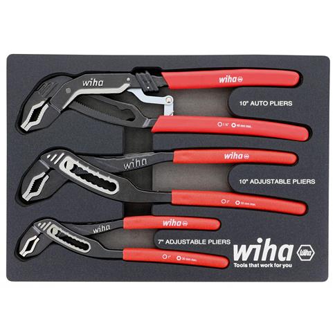 Wiha 34690 Classic Grip Adjustable Water Pump Pliers Set (3-Piece)