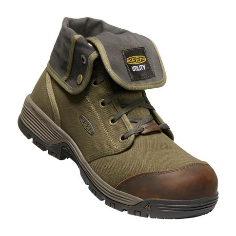 Keen 1026379 Men's CSA Roswell 8 in./6 in. Canvas Fold-Down Collar Light-Duty Safety Boots